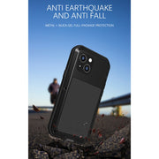 For iPhone 13 mini LOVE MEI Metal Shockproof Life Water-resistant Dustproof Protective Phone Case (Army Green)