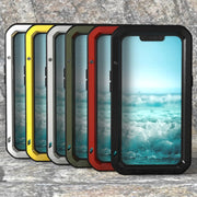 For iPhone 13 mini LOVE MEI Metal Shockproof Life Water-resistant Dustproof Protective Phone Case (Army Green)