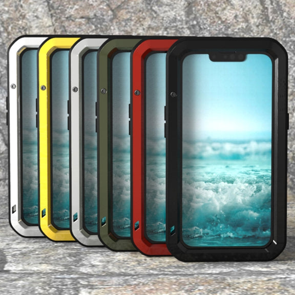 For iPhone 13 mini LOVE MEI Metal Shockproof Life Water-resistant Dustproof Protective Phone Case (Army Green)