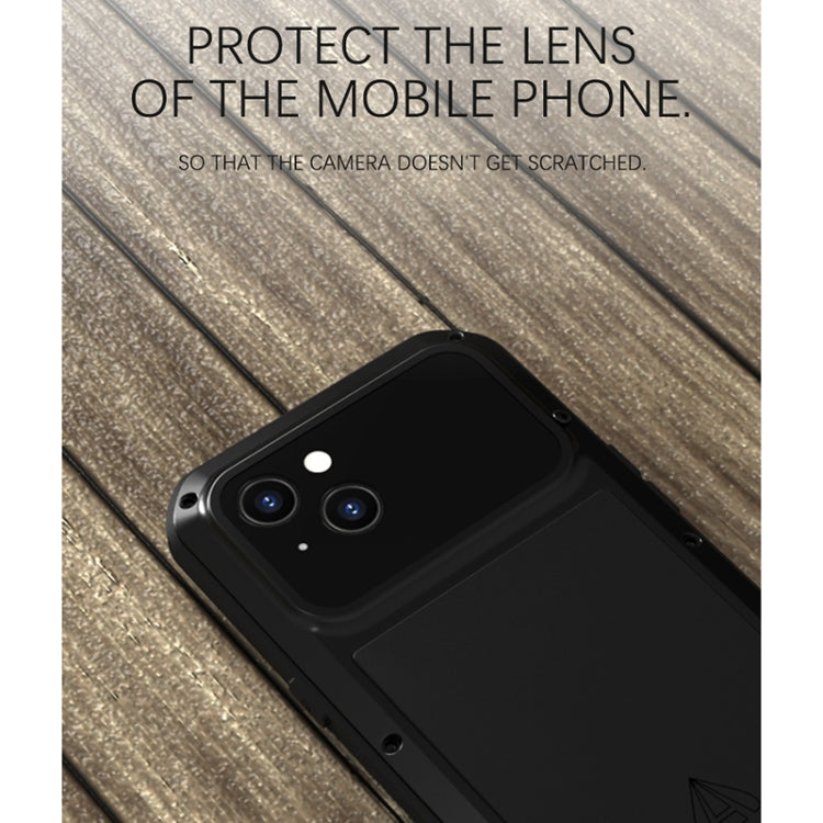 For iPhone 13 LOVE MEI Metal Shockproof Life Waterproof Dustproof Protective Phone Case(Silver) - iPhone 13 Cases by LOVE MEI | Online Shopping South Africa | PMC TechLife | Buy Now Pay Later Mobicred