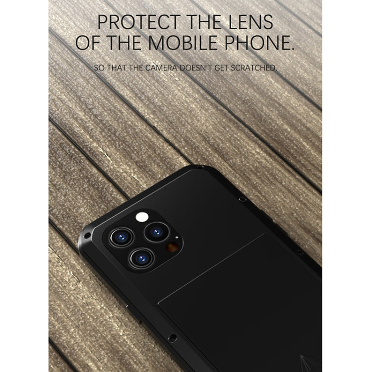 For iPhone 13 Pro Max LOVE MEI Metal Shockproof Life Water-resistant Dustproof Protective Phone Case (Army Green)