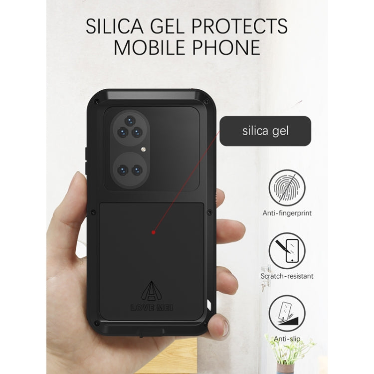 For Huawei P50 Pro LOVE MEI Metal Shockproof Waterproof Dustproof Protective Phone Case without Glass(Silver) - Huawei Cases by LOVE MEI | Online Shopping South Africa | PMC TechLife | Buy Now Pay Later Mobicred