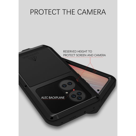 For Huawei P50 Pro LOVE MEI Metal Shockproof Water-resistant Dustproof Protective Phone Case without Glass(White)