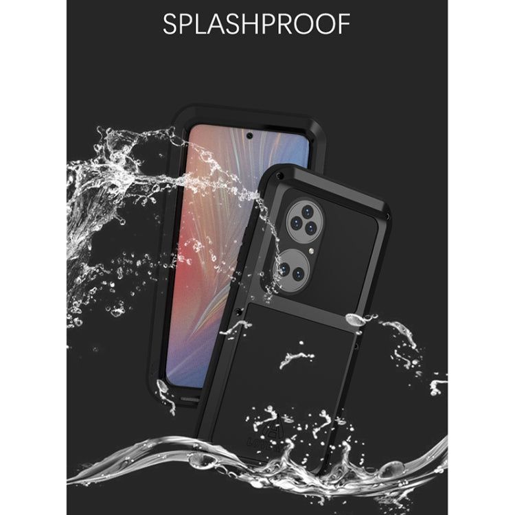 For Huawei P50 Pro LOVE MEI Metal Shockproof Water-resistant Dustproof Protective Phone Case without Glass(Yellow)