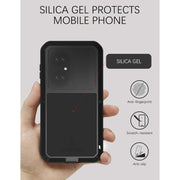 For Huawei P50 LOVE MEI Metal Shockproof Water-resistant Dustproof Protective Phone Case with Glass(Black)
