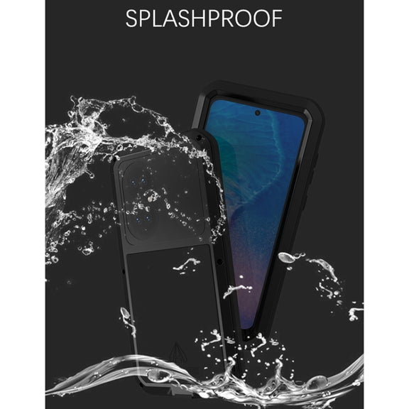For Huawei P50 LOVE MEI Metal Shockproof Water-resistant Dustproof Protective Phone Case with Glass(White)