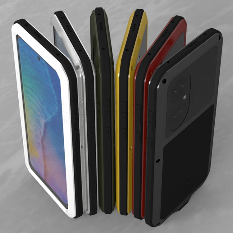 For Huawei P50 LOVE MEI Metal Shockproof Waterproof Dustproof Protective Phone Case with Glass(Green) - free shipping - PMC TechLife - Order now!