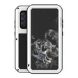 For Samsung Galaxy S21 FE LOVE MEI Metal Shockproof Waterproof Dustproof Protective Phone Case with Glass(White) - free shipping - PMC TechLife - Order now!
