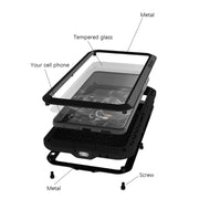 For Samsung Galaxy S21 FE LOVE MEI Metal Shockproof Water-resistant Dustproof Protective Phone Case with Glass(White)