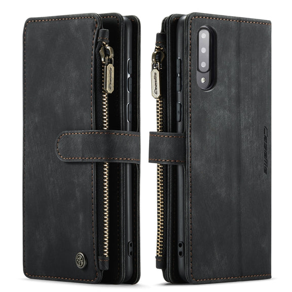 For Samsung Galaxy A30s / A50s / A50 CaseMe-C30 Multifunctional Horizontal Flip PU + TPU Phone Case(Black)