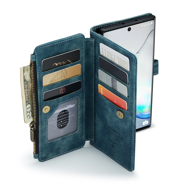 For Samsung Galaxy Note10 CaseMe-C30 Multifunctional Horizontal Flip PU + TPU Phone Case(Blue) - free shipping - PMC Jewellery - Order now!