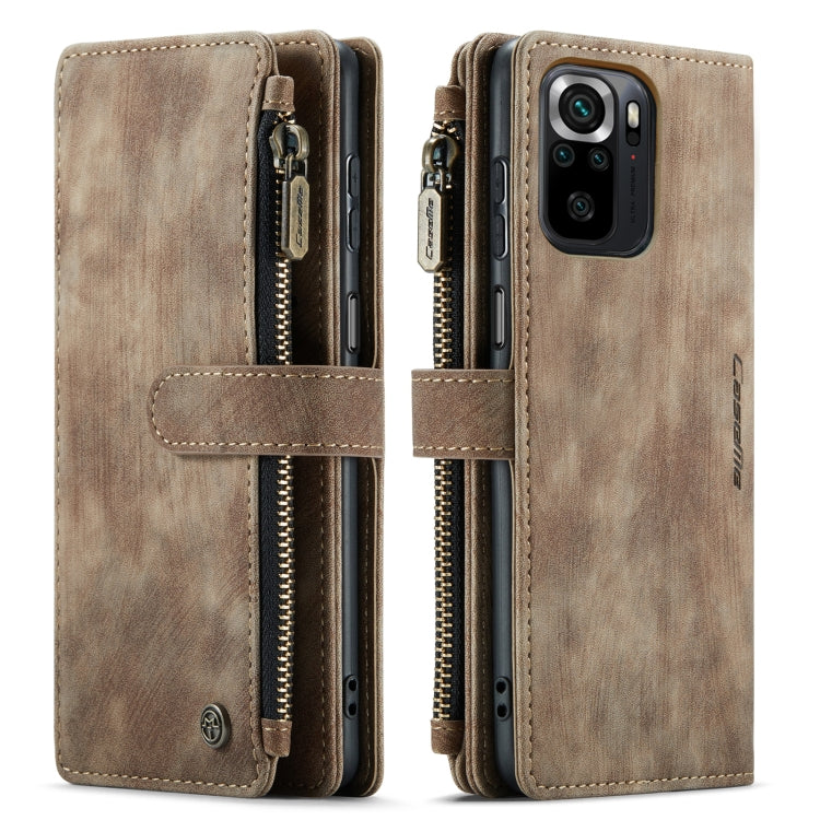 For Xiaomi Redmi Note 10 4G / Redmi Note 10S CaseMe-C30 Multifunctional Horizontal Flip PU + TPU Phone Case(Brown) - free shipping - PMC Jewellery - Order now!