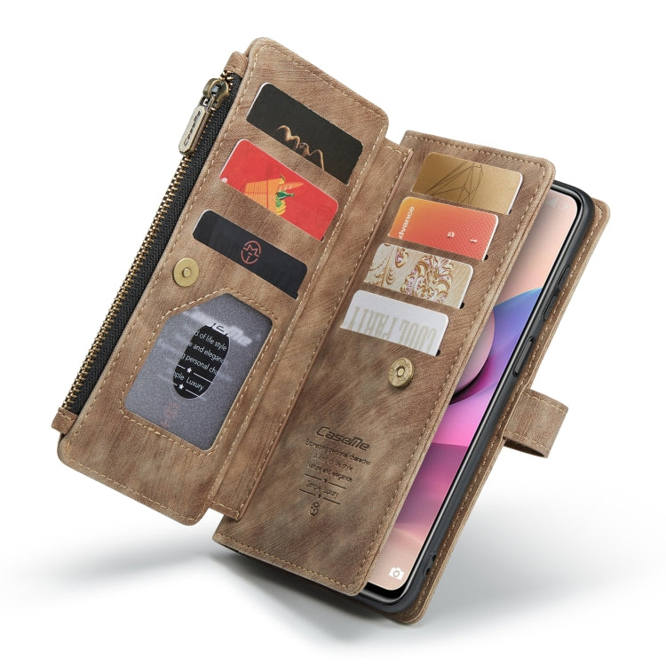 For Xiaomi Redmi Note 10 4G / Redmi Note 10S CaseMe-C30 Multifunctional Horizontal Flip PU + TPU Phone Case(Brown) - free shipping - PMC Jewellery - Order now!