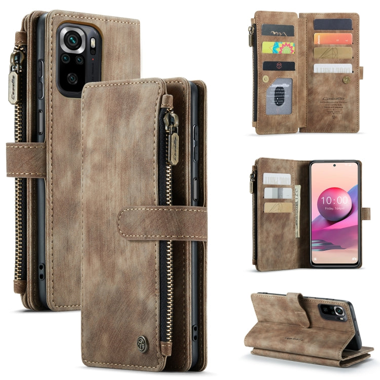 For Xiaomi Redmi Note 10 4G / Redmi Note 10S CaseMe-C30 Multifunctional Horizontal Flip PU + TPU Phone Case(Brown) - free shipping - PMC Jewellery - Order now!