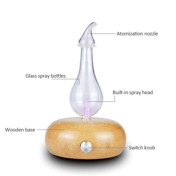 Wood Essential Oil Diffuser Aromatherapy Machine Automatic Alcohol Sprayer, Plug Specification:UK Plug(Light Brown)