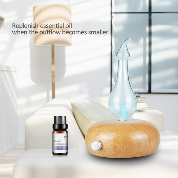 Wood Essential Oil Diffuser Aromatherapy Machine Automatic Alcohol Sprayer, Plug Specification:UK Plug(Light Brown)
