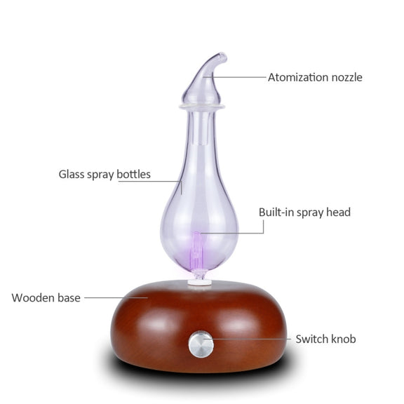 Wood Essential Oil Diffuser Aromatherapy Machine Automatic Alcohol Sprayer, Plug Specification:UK Plug(Dark Brown)