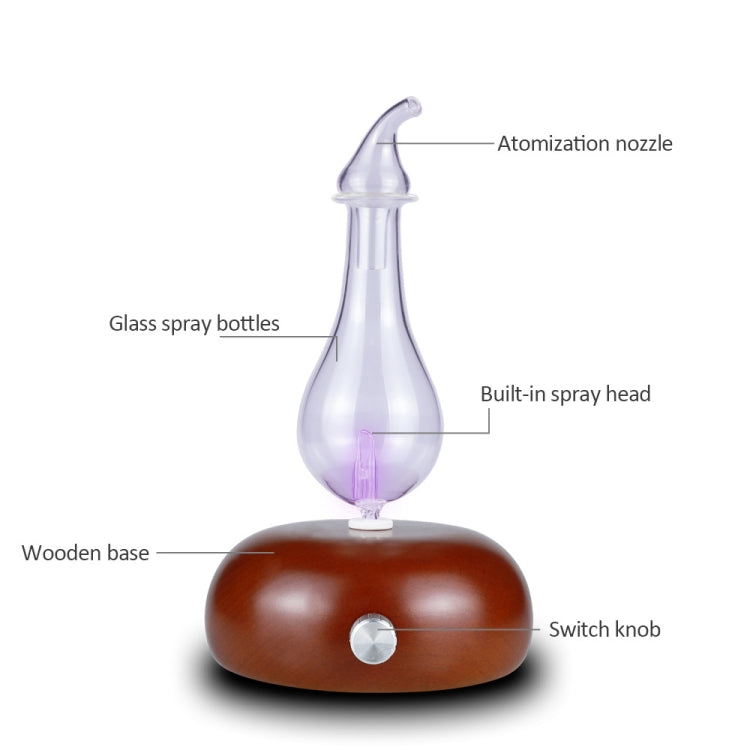 Wood Essential Oil Diffuser Aromatherapy Machine Automatic Alcohol Sprayer, Plug Specification:UK Plug(Dark Brown)