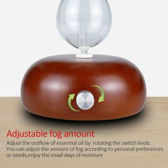 Wood Essential Oil Diffuser Aromatherapy Machine Automatic Alcohol Sprayer, Plug Specification:UK Plug(Dark Brown)