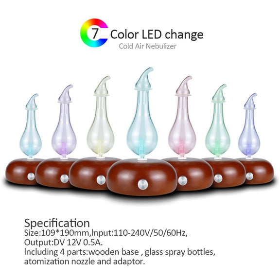 Wood Essential Oil Diffuser Aromatherapy Machine Automatic Alcohol Sprayer, Plug Specification:UK Plug(Dark Brown)