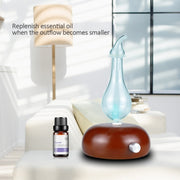 Wood Essential Oil Diffuser Aromatherapy Machine Automatic Alcohol Sprayer, Plug Specification:UK Plug(Dark Brown)