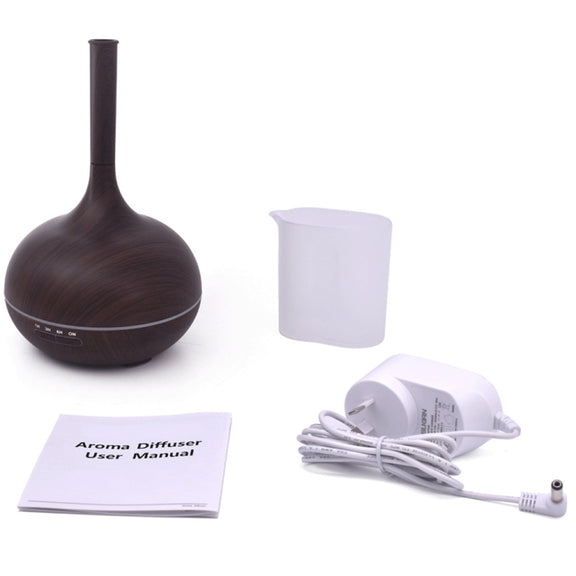 Creative Fragrance Machine Pointed Mouth Humidifier Automatic Alcohol Sprayer with Colorful LED Light, Plug Specification:EU Plug(Dark Brown)