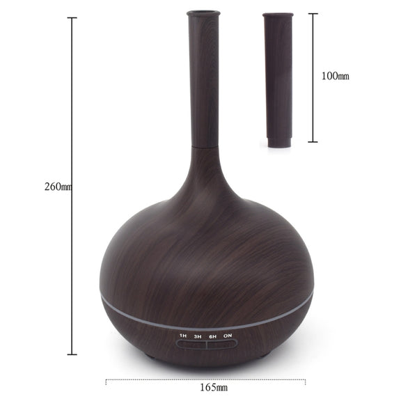 Creative Fragrance Machine Pointed Mouth Humidifier Automatic Alcohol Sprayer with Colorful LED Light, Plug Specification:UK Plug(Dark Brown)