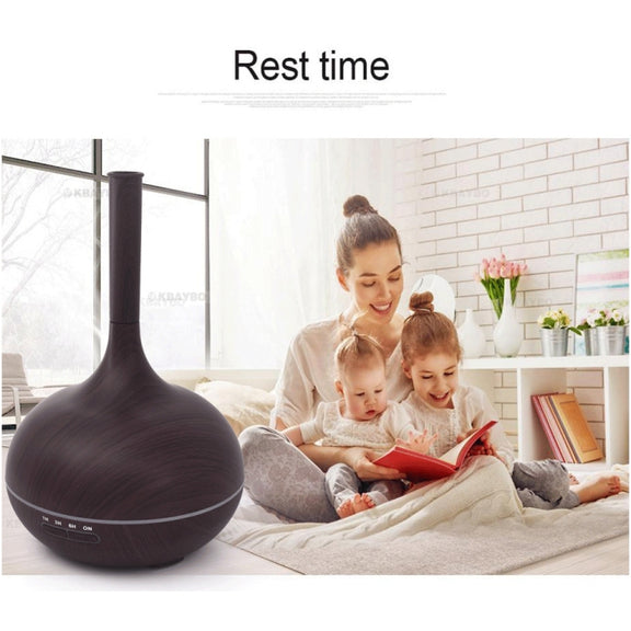 Creative Fragrance Machine Pointed Mouth Humidifier Automatic Alcohol Sprayer with Colorful LED Light, Plug Specification:UK Plug(Dark Brown)