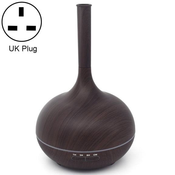 Creative Fragrance Machine Pointed Mouth Humidifier Automatic Alcohol Sprayer with Colorful LED Light, Plug Specification:UK Plug(Dark Brown)