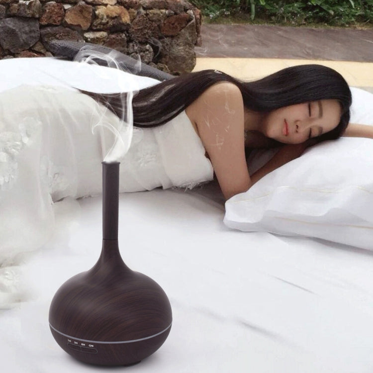 Creative Fragrance Machine Pointed Mouth Humidifier Automatic Alcohol Sprayer with Colorful LED Light, Plug Specification:UK Plug(Dark Brown)