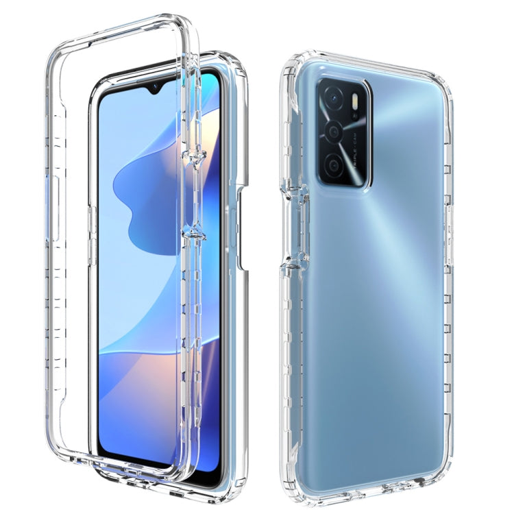 For OPPO A16 Shockproof High Transparency Two-color Gradual Change PC+TPU Candy Colors Phone Protective Case(White) - OPPO Cases by PMC TechLife | Online Shopping South Africa | PMC TechLife | Buy Now Pay Later Mobicred