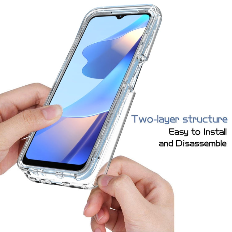 For OPPO A16 Shockproof High Transparency Two-color Gradual Change PC+TPU Candy Colors Phone Protective Case(White) - OPPO Cases by PMC TechLife | Online Shopping South Africa | PMC TechLife | Buy Now Pay Later Mobicred