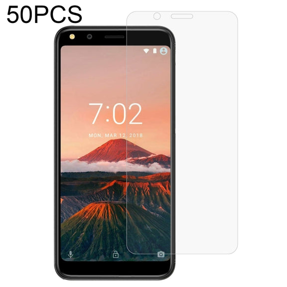 50 PCS 0.26mm 9H 2.5D Tempered Glass Film For Doogee X53