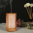 USB 200ml Hollow-out Forest Pattern Wooden Essential Oil Aromatherapy Machine Ultrasonic Humidifier Automatic Alcohol Sprayer(Light Brown-1) - free shipping - PMC TechLife - Order now!