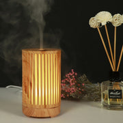 USB 200ml Hollow-out Forest Pattern Wooden Essential Oil Aromatherapy Machine Ultrasonic Humidifier Automatic Alcohol Sprayer(Light Brown-2)