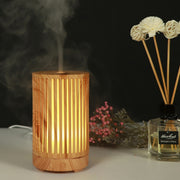 USB 200ml Hollow-out Forest Pattern Wooden Essential Oil Aromatherapy Machine Ultrasonic Humidifier Automatic Alcohol Sprayer(Light Brown-2)