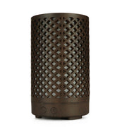 USB 200ml Hollow-out Forest Pattern Wooden Essential Oil Aromatherapy Machine Ultrasonic Humidifier Automatic Alcohol Sprayer(Dark Brown-1)
