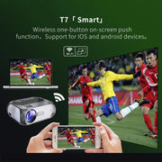 T7 1920x1080P 200 ANSI Portable Home Theater LED HD Digital Projector, Basic Version, AU Plug(Black)