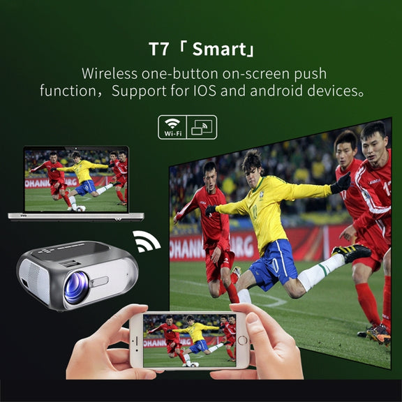 T7 1920x1080P 200 ANSI Portable Home Theater LED HD Digital Projector, Basic Version, AU Plug(Black)
