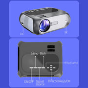 T7 1920x1080P 200 ANSI Portable Home Theater LED HD Digital Projector, Basic Version, AU Plug(Black)