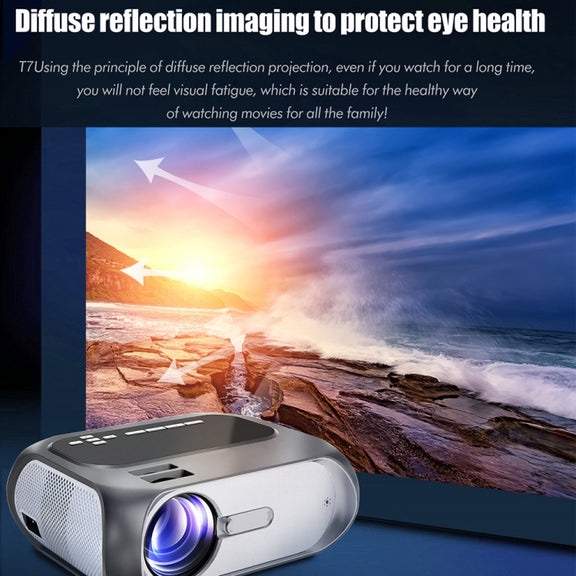 T7 1920x1080P 200 ANSI Portable Home Theater LED HD Digital Projector, Basic Version, AU Plug(Black)