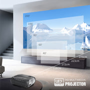 T7 1920x1080P 200 ANSI Portable Home Theater LED HD Digital Projector, Basic Version, AU Plug(Black)