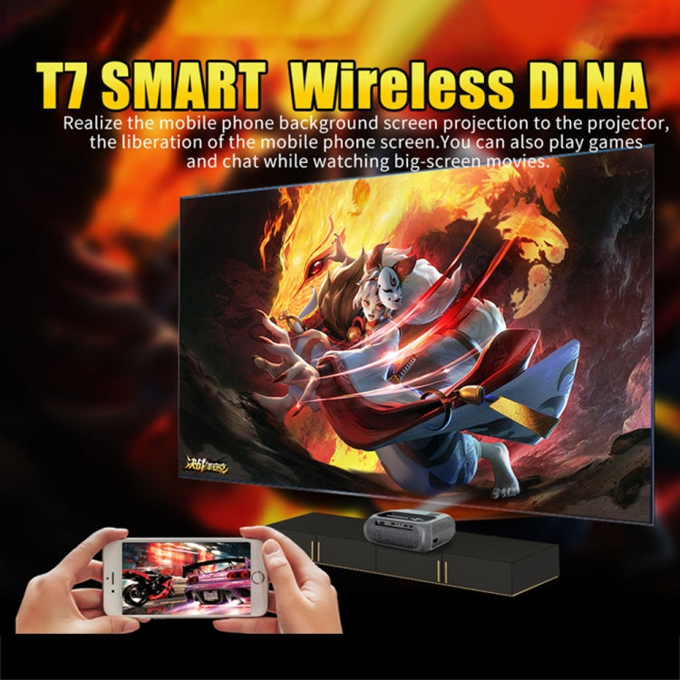 T7 1920x1080P 200 ANSI Portable Home Theater LED HD Digital Projector, Same Screen Version, EU Plug(Black) - LED Projector by PMC TechLife | Online Shopping South Africa | PMC TechLife | Buy Now Pay Later Mobicred