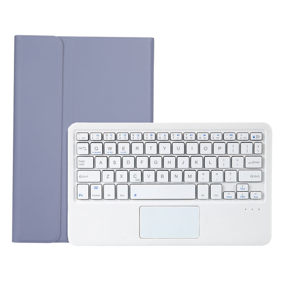 AHV7-A Lambskin Texture Ultra-thin Bluetooth Keyboard Leather Tablet Case with Touchpad For Honor Tablet V7 Pro(Purple)