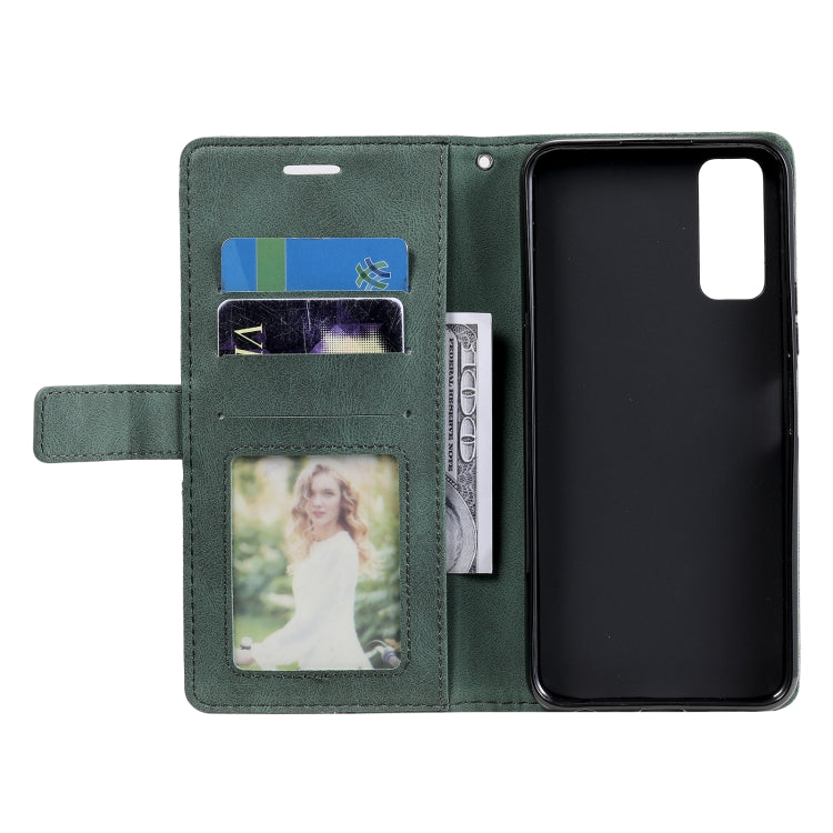 For vivo Y72 5G / Y52 5G / iQOO Z3 Skin Feel Splicing Horizontal Flip Leather Phone Case(Green) - vivo Cases by PMC TechLife | Online Shopping South Africa | PMC TechLife | Buy Now Pay Later Mobicred