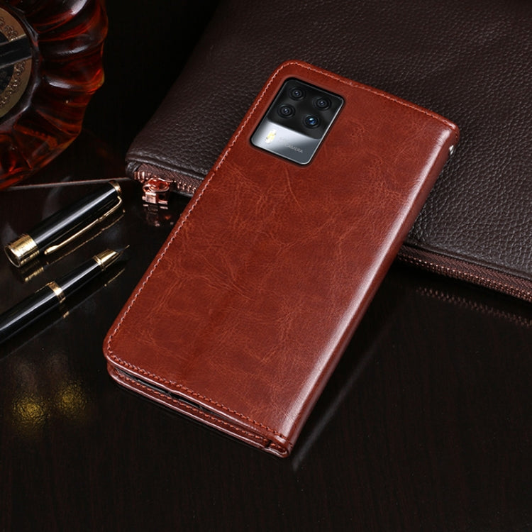 For Cubot X50 idewei Crazy Horse Texture Leather Case with Holder & Card Slots & Wallet(Brown)
