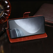 For Cubot X50 idewei Crazy Horse Texture Leather Case with Holder & Card Slots & Wallet(Brown)