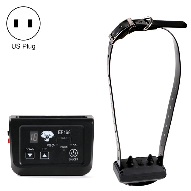 EF168 Wired Rechargeable Water-resistant Pet Electronic Fence Dog Training Device, Style:1 to 1(US Plug)