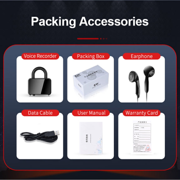 Q11 Intelligent HD Noise Reduction Lock Voice Recorder, Capacity:8GB(Black)