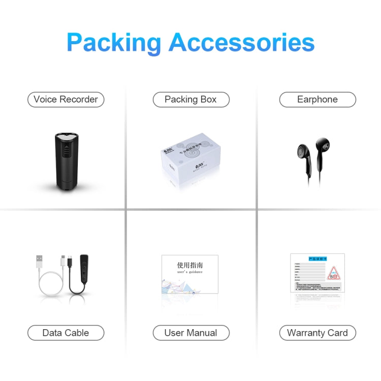 Q51 Intelligent HD Noise Reduction Remote Voice Control Recorder, Capacity:16GB(Black)